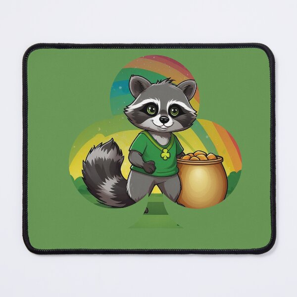 Item preview, St Patrick's Day Funny Raccoon - Rainbow Lucky Raccoon designed and sold by Raccoon's World.