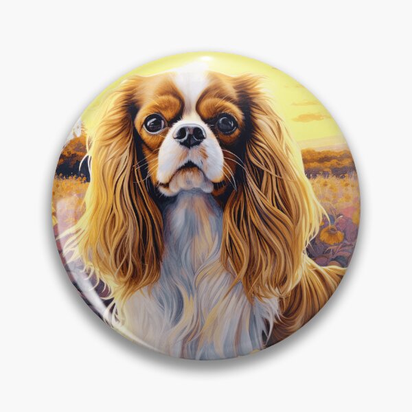 Item preview, Blenheim Cavalier King Charles Spaniel with Flowers designed and sold by TheAnimalZ00.