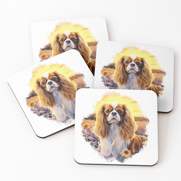 Item preview, Blenheim Cavalier King Charles Spaniel with Flowers designed and sold by TheAnimalZ00.