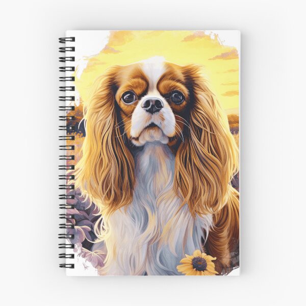 Item preview, Blenheim Cavalier King Charles Spaniel with Flowers designed and sold by TheAnimalZ00.