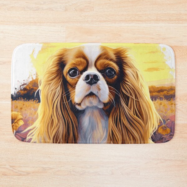 Item preview, Blenheim Cavalier King Charles Spaniel with Flowers designed and sold by TheAnimalZ00.