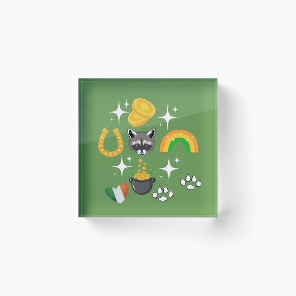 Item preview, St Patrick's Day Raccoon Patern designed and sold by Raccoon's World.