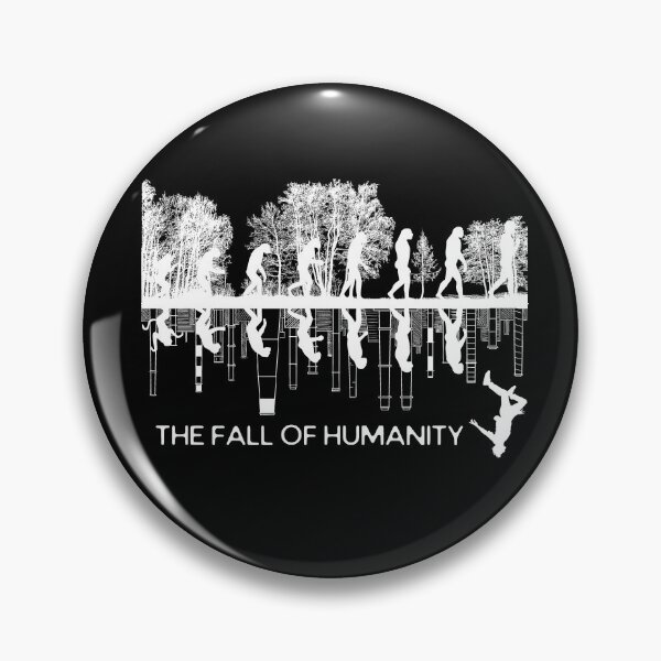 Item preview, White, The fall of humanity, AI, black humor, Evolution, designed and sold by GOLDENGARDENART.