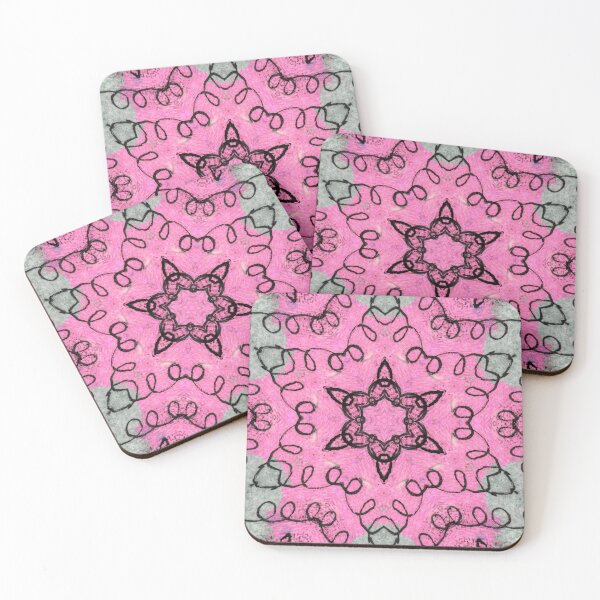 Item preview, Lacy Loop Pink And Black Stars designed and sold by KeksWorkroom.
