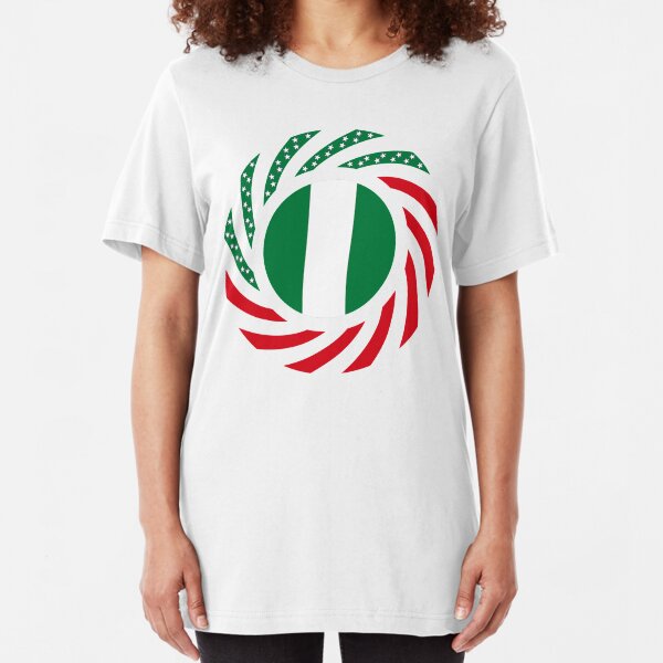 Nigerian American Multinational Patriot Flag Series Slim Fit T-Shirt