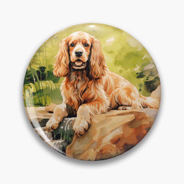 Item preview, Watercolor Cocker Spaniel Lake Illustration designed and sold by TheAnimalZ00.