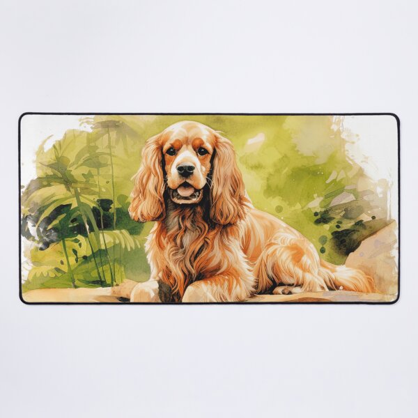 Item preview, Watercolor Cocker Spaniel Lake Illustration designed and sold by TheAnimalZ00.
