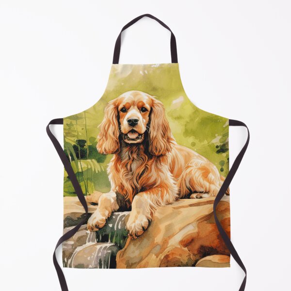 Item preview, Watercolor Cocker Spaniel Lake Illustration designed and sold by TheAnimalZ00.