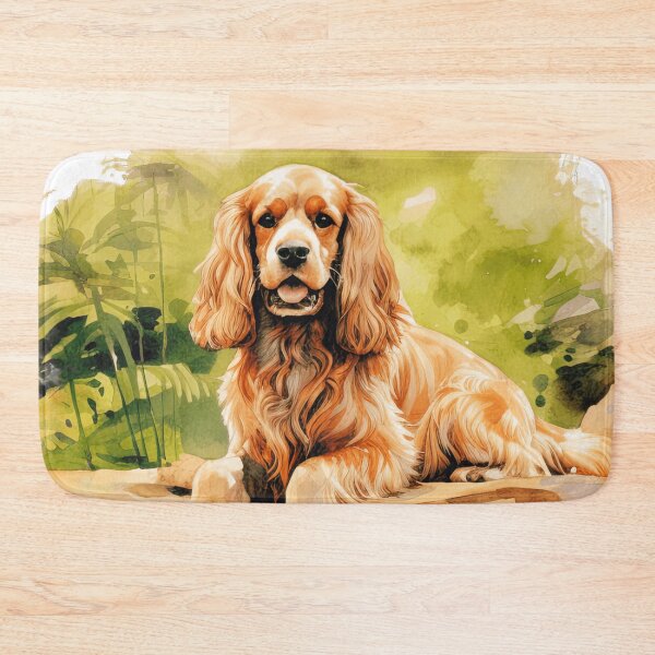 Item preview, Watercolor Cocker Spaniel Lake Illustration designed and sold by TheAnimalZ00.