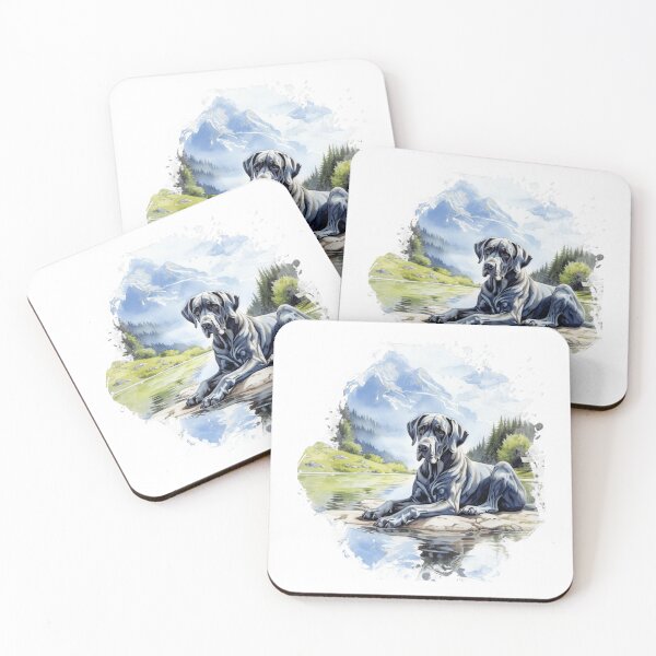 Item preview, Blue Great Dane Mountain Illustration designed and sold by TheAnimalZ00.