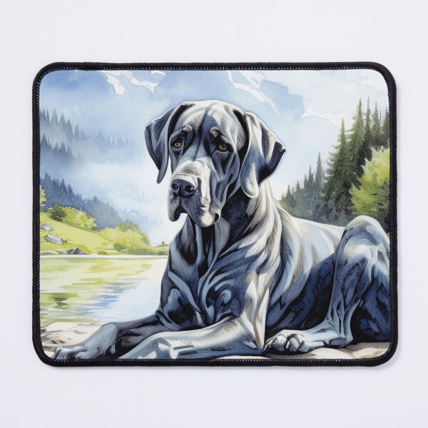 Artikelvorschau, Blaue Deutsche Dogge Bergillustration entworfen und verkauft von TheAnimalZ00.