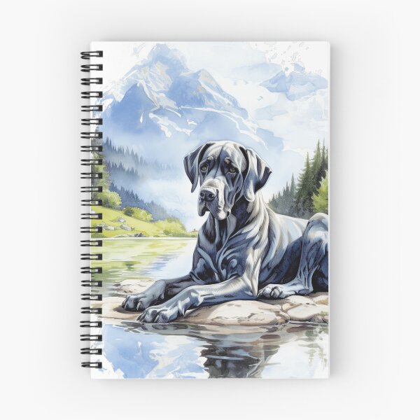 Item preview, Blue Great Dane Mountain Illustration designed and sold by TheAnimalZ00.