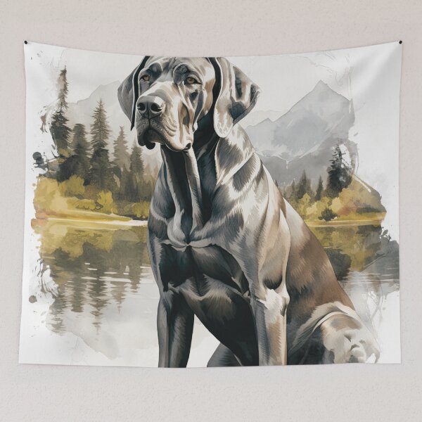 Aperçu de l'œuvre Randonnée Dogue Allemand noir créée et vendue par TheAnimalZ00.