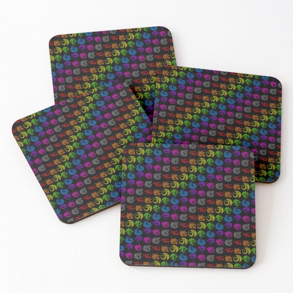 Item preview, Colorful Rainbow Emblem Signets on Black designed and sold by IncoherentFab.