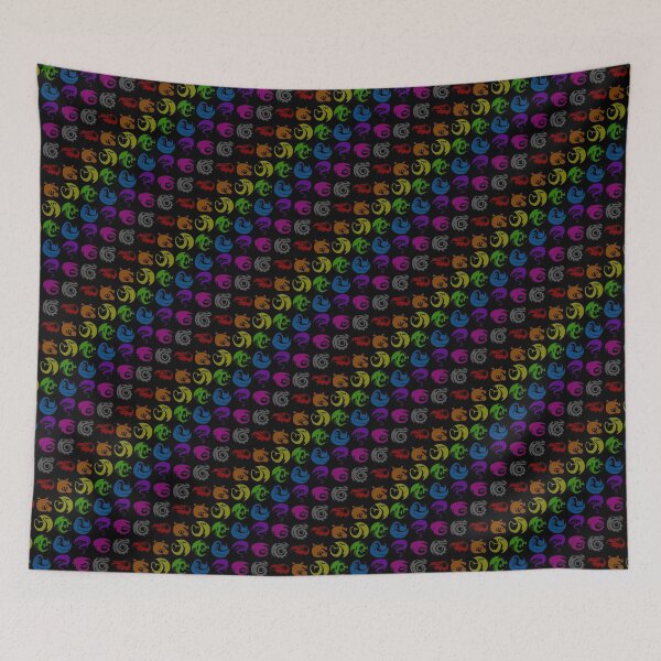 Item preview, Colorful Rainbow Emblem Signets on Black designed and sold by IncoherentFab.