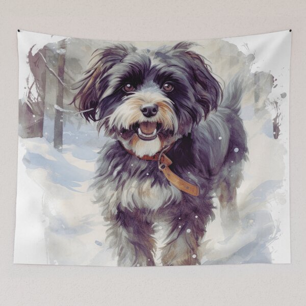 Item preview, Winter Snowy Havanese Dog designed and sold by TheAnimalZ00.