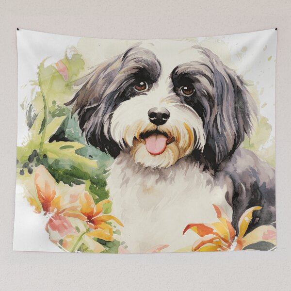 Item preview, Cute Havanese Floral Illustration designed and sold by TheAnimalZ00.