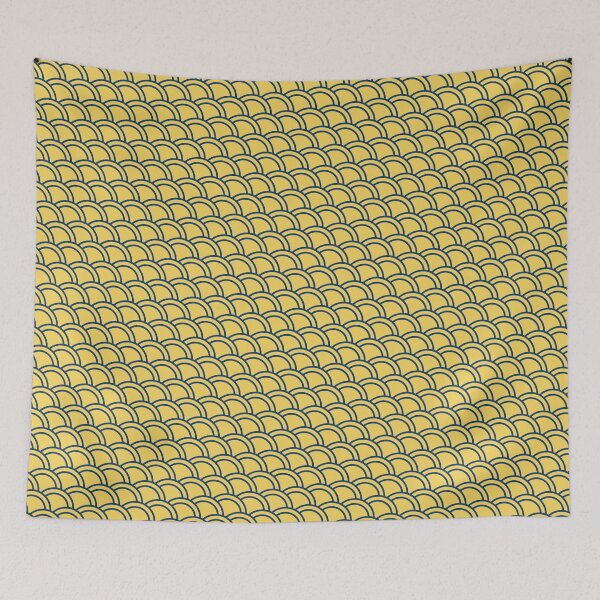 Item preview, Yellow Canvas Blue Double Arch Scales Boundless Decor designed and sold by Alchemy-A-La-G.