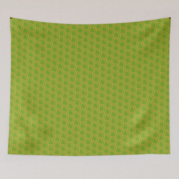 Item preview, Green Canvas Mustard Double Arch Scales Boundless Decor designed and sold by Alchemy-A-La-G.
