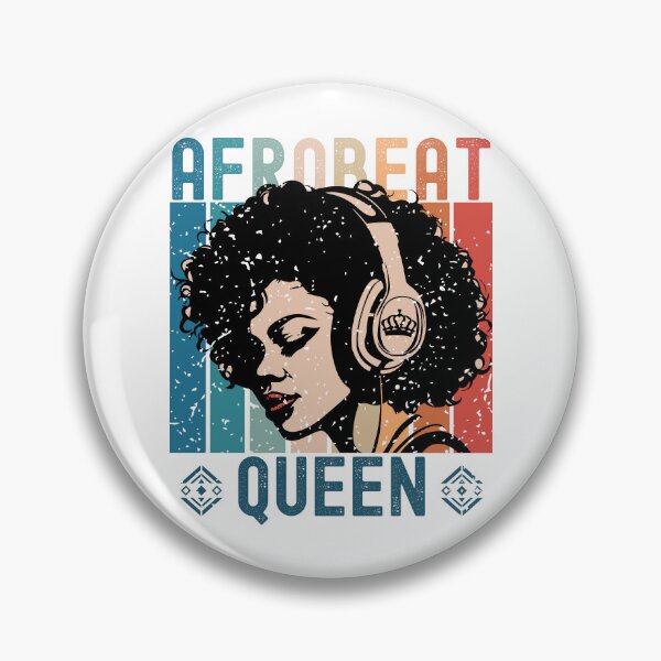 Item preview, Distressed Afrobeat Queen | Retro Colorful Woman with Headphones designed and sold by PearlMoonGrapes.