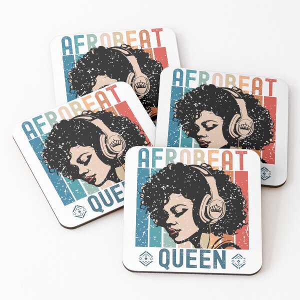 Item preview, Distressed Afrobeat Queen | Retro Colorful Woman with Headphones designed and sold by PearlMoonGrapes.