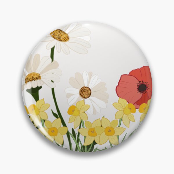 Item preview, Colorful wild flowers, red, yellow green and white designed and sold by ahahdodo.