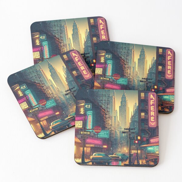 Item preview, Urban City Lofi Theme Cute Aesthetic Cute Lofi With Cityscape Street Lighting Signs Cars Shops designed and sold by LewaTahami.