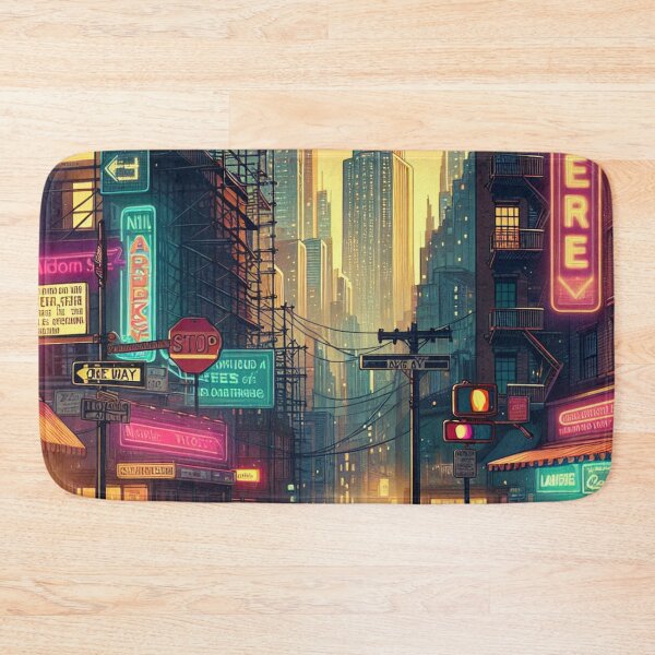Item preview, Urban City Lofi Theme Cute Aesthetic Cute Lofi With Cityscape Street Lighting Signs Cars Shops designed and sold by LewaTahami.