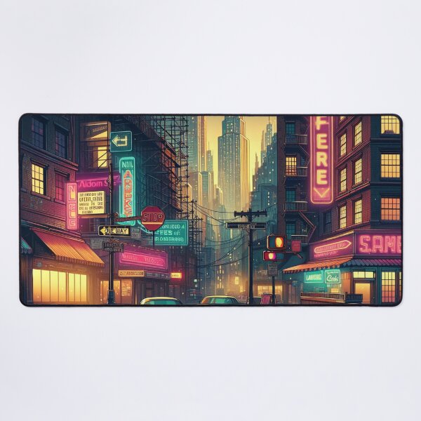 Item preview, Urban City Lofi Theme Cute Aesthetic Cute Lofi With Cityscape Street Lighting Signs Cars Shops designed and sold by LewaTahami.