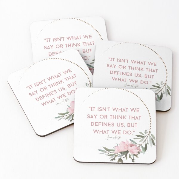 Item preview, Jane Austen's What  Defines Us Quote pink flower designed and sold by TheWriteHand.