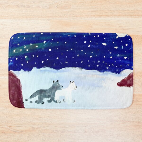 Item preview, Arctic snow wolf twilight acrylic painting designed and sold by Aroeldesigns.