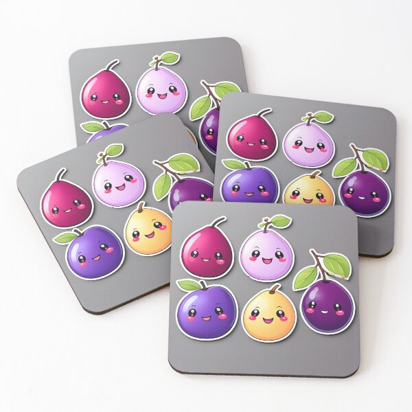 Item preview, cute kawaii Plum fruit  designed and sold by krishnajit22.