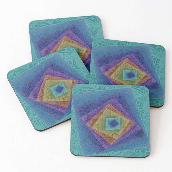 Item preview, NEGATIVE TURNING MANDALA SQUARE designed and sold by ulricateodoro.