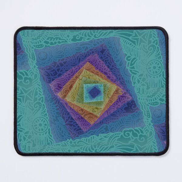 Item preview, NEGATIVE TURNING MANDALA SQUARE designed and sold by ulricateodoro.