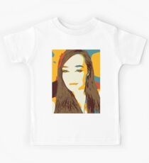 Abstract illustration of a girl. Pop art illustration of a smiling girl Kids Tee