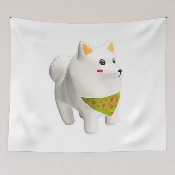 Item preview, Cute Paper mache Japanese Spitz designed and sold by ClothingSmile.