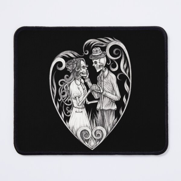 Item preview, Skeleton lovers in love vintage heart art. designed and sold by Jiwsurreal.