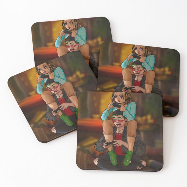 Item preview, Cleo and Deuce Playing Video Games designed and sold by ellabirch.