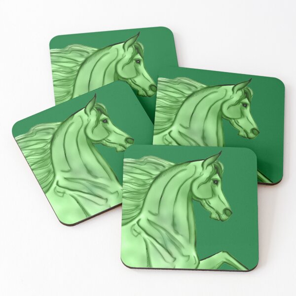 Item preview, High Stepping Green Arabian Horse designed and sold by DappledMoon.