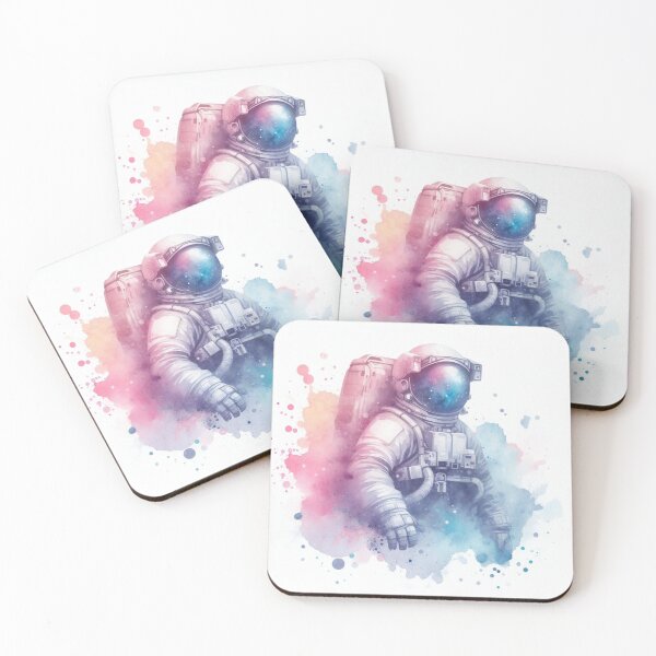 Item preview, The Celestial Charm - Watercolor Astronaut Drawings designed and sold by SicilianoPlus.