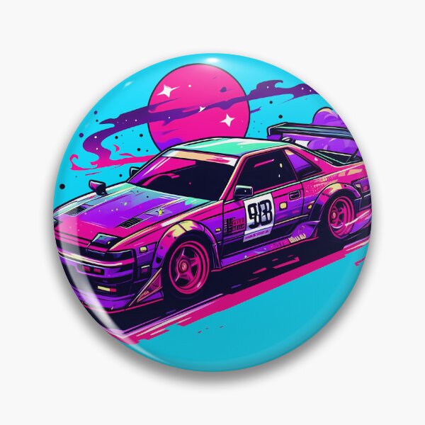Item preview, Drift Car JDM Purple Pink Cartoonistic designed and sold by ETVdesign.