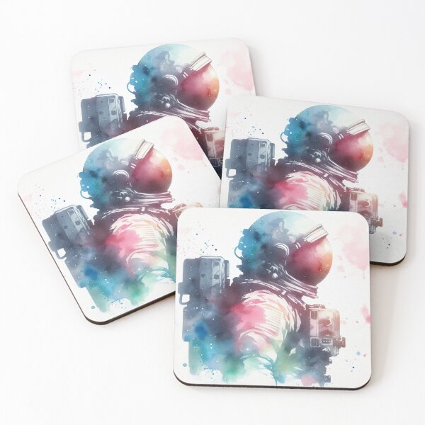 Item preview, The Celestial Charm - Watercolor Astronaut Drawings A3 designed and sold by SicilianoPlus.