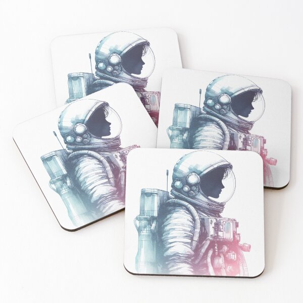 Item preview, The Celestial Charm - Watercolor Astronaut Drawings A4 designed and sold by SicilianoPlus.