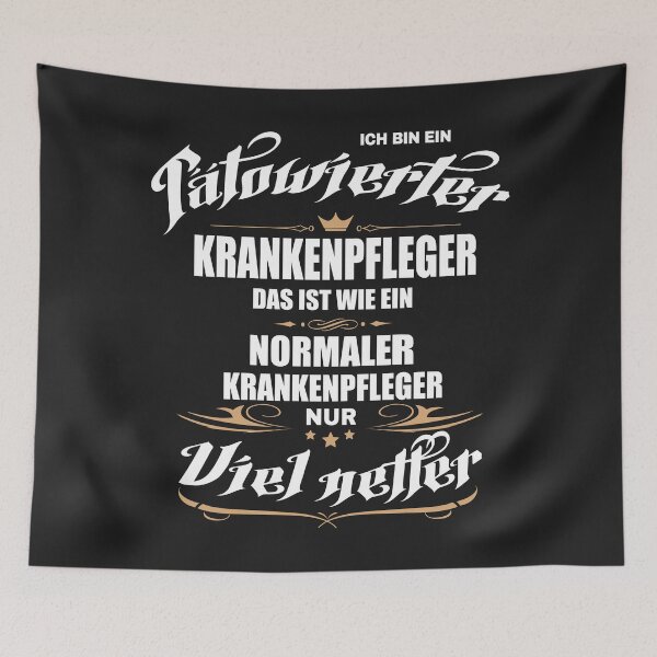 Item preview, Tätowierter Krankenpfleger. Lustiger Spruch auf T-Shirt, Sticker, Poster & mehr. Geschenkidee designed and sold by silentcolors.