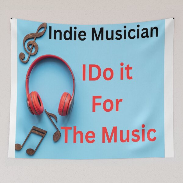 Item preview, "Indie musician motto: 'Do it for the music, forget the fame... and the hairstylist.' ?‍♂️?" designed and sold by MudmanExpress.