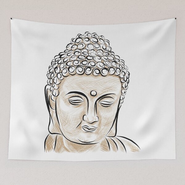 Item preview, Buddha Bust Portrait Sketch designed and sold by TibetanTreasure.