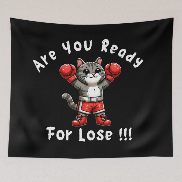 Item preview, Cute Boxing Cat - Fighter Cat Wearing Boxing Gloves designed and sold by MR-Artist24.