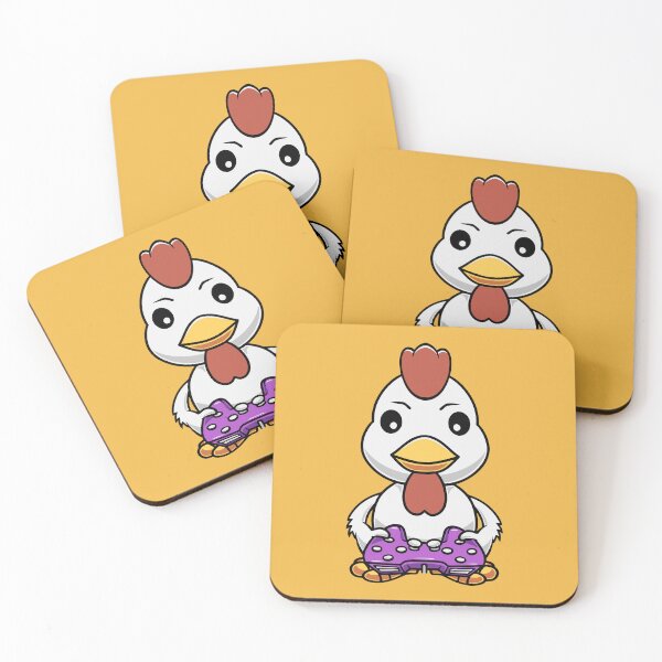 Item preview, Cute chicken playing game cartoon illustration designed and sold by cubbone.
