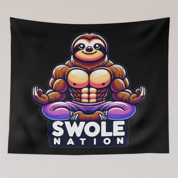 Item preview, Meditative Muscle Sloth Fitness Emblem designed and sold by NovaGenArt.