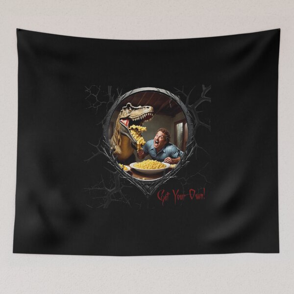 Item preview, Macaroni & Cheese & a greedy dinosaur designed and sold by FatCatStudios.